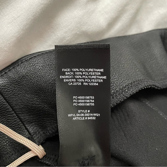 Aritzia Wilfred Sz 10 Faux Leather Wide Leg Pants Vegan leather black - Picture 9 of 9